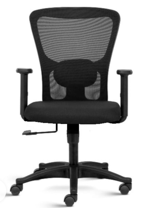 Fluid Basics Medium Back Mesh Ergonomic Chair with adjustable Arms